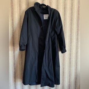 London Fog Vintage Women’s Trench Coat Jacket Black Winter Outerwear Clothing L